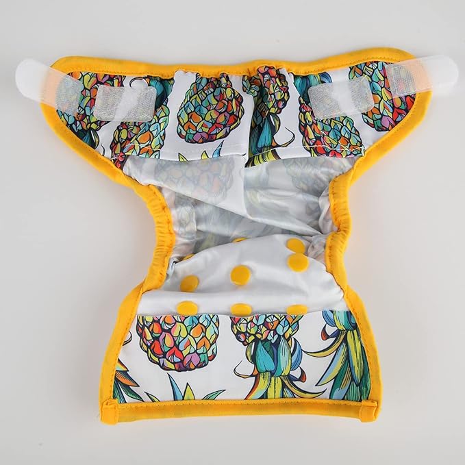 Newborn Baby Cloth Diaper Cover Nappy Hook and Loop (Pineapples)