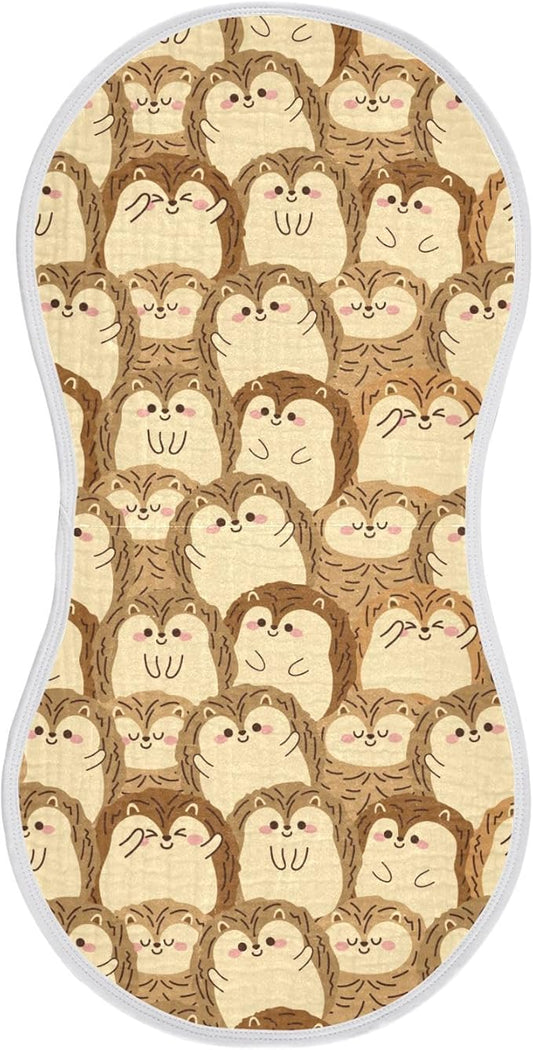vvfelixl Baby Burp Cloths Cute Hedgehog Baby Newborn Cotton Burping Cloths Set Baby Washcloths 4 Pack