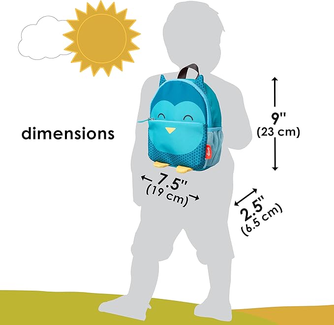 Diono Owl Character Kids Mini Back Pack Toddler Leash & Harness for Child Safety, with Padded Shoulder Straps for Child Comfort
