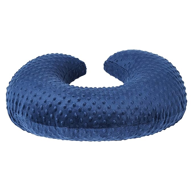 Nursing Pillow Cover Breastfeeding Pillow Cases Minky Dot Slipcover (Estate Blue)