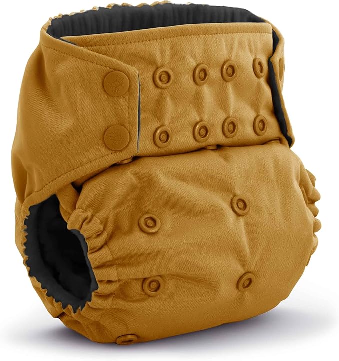 Kanga Care Rumparooz G3 OBV Cloth Diaper Reusable One Size Pocket Diaper with Patented Inner Double Gusset 2 pcs Bamboo Rayon Insert Soaker | Honey (6-55+ lbs)