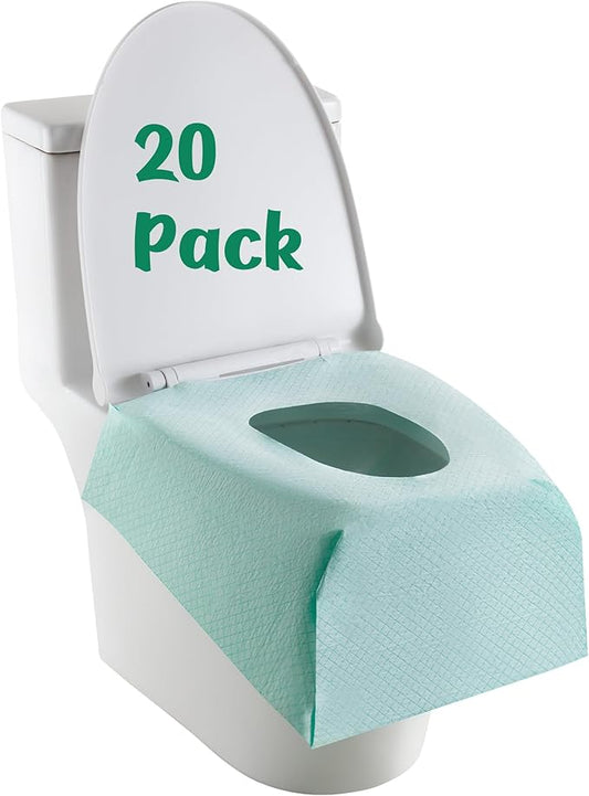 Toilet Seat Covers Disposable 20 Pack,Full Coverage Waterproof Toilet Seat Cover for Adults and Kids Potty Training,Travel Accessories for Public Restrooms