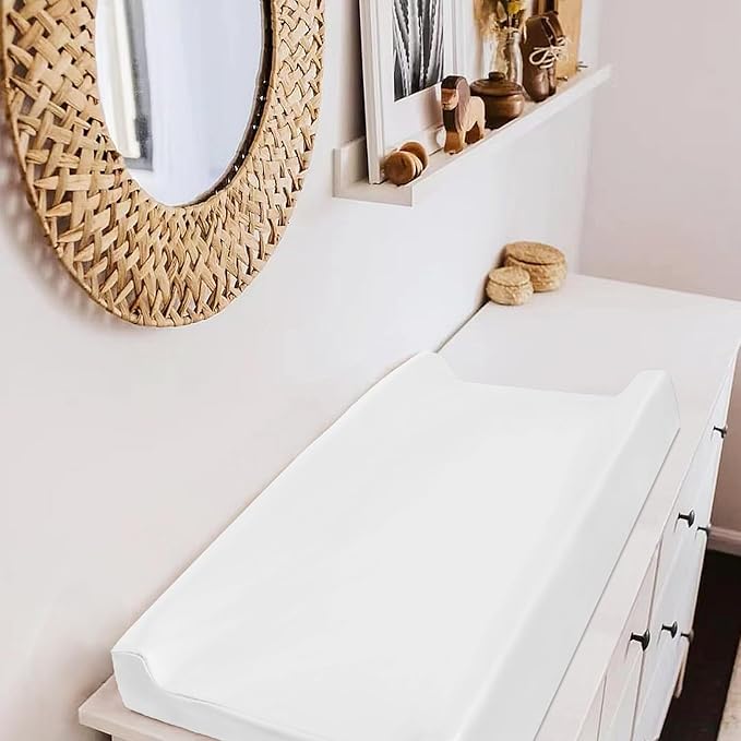 Owlowla Changing Pad Cover,Waterproof Changing Pad Covers-Soft Leather Diaper Changing Table Cover,Fits Standard Changing Pads for Baby Boy Girl（White）