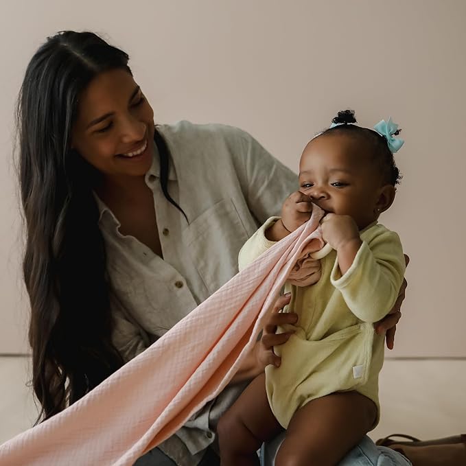 Snuggle Me® Nursing Cover - 100% Organic Cotton Muslin Nursing Cover Up for Baby Breastfeeding with BPA-free Silicone Teether Ring, Ultra-soft, Breathable & Lightweight Adjustable Mother Nursing Apron