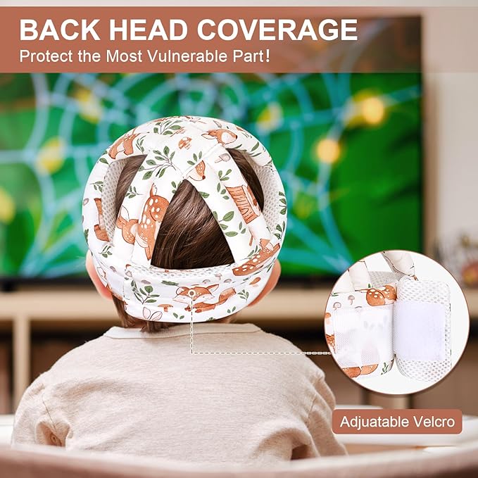 Accmor Baby Helmet for Crawling Walking, Cute Toddler Head Protector Adjustable No Bumps and Soft Cushion, Breathable Infant Safety Cap for Boys Girls Learning to Walk