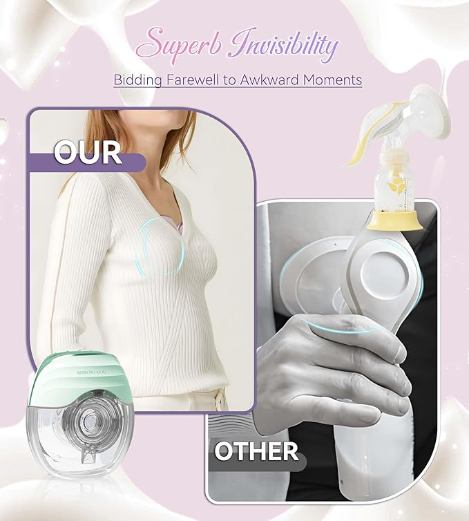 Electric Breast Pump Wearable Models GLE10, Hands Free Breast Pump, Invisible & Lightweight Design, 3 Modes & 8 Levels, Portable Electric with 19/21/24mm Options, Includes Travel Suitcase(Blue 2PCS)