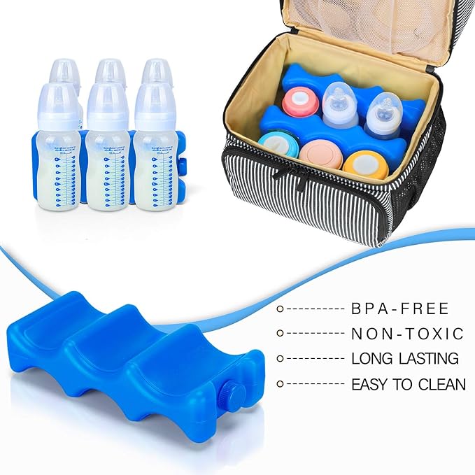 Teamoy Breastmilk Ice Pack (Pack of 2), Bottle Ice Packs for Breastmilk Storage and Breastfeeding Working Mom, Large
