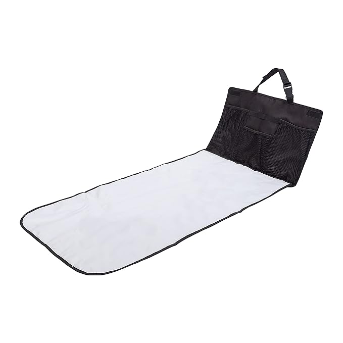 J.L. Childress Pockets 'N Pad Car Diaper Changing Station for Baby - Portable Diaper Changing Pad for Travel, Newborn Essentials for Moms, Wipeable & Water-Resistant - Black