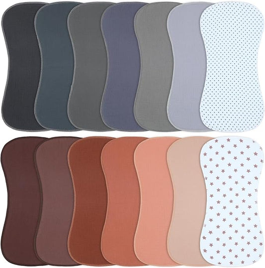 Muslin Burp Cloths 19" x 9", Baby Burping Clothes, Large Extra Soft Absorbent for Unisex Newborn Boys and Girls, 14-Pack
