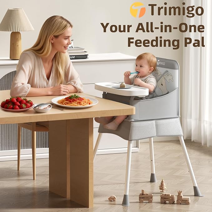 High Chair for Babies & Toddlers, Portable & Foldable Baby Feeding Chair with Removable Tray, Travel Highchair for Kitchen, Dining, Outdoors, Up to 33 lbs