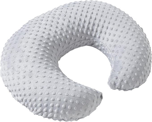 Pillowcase for Nursing Pillow and Positioner for Breastfeeding and Bottle Feeding, Propping Baby, Tummy Time, Baby Sitting Support, Awake-Time Support, Pillow Cover Only (Grey)