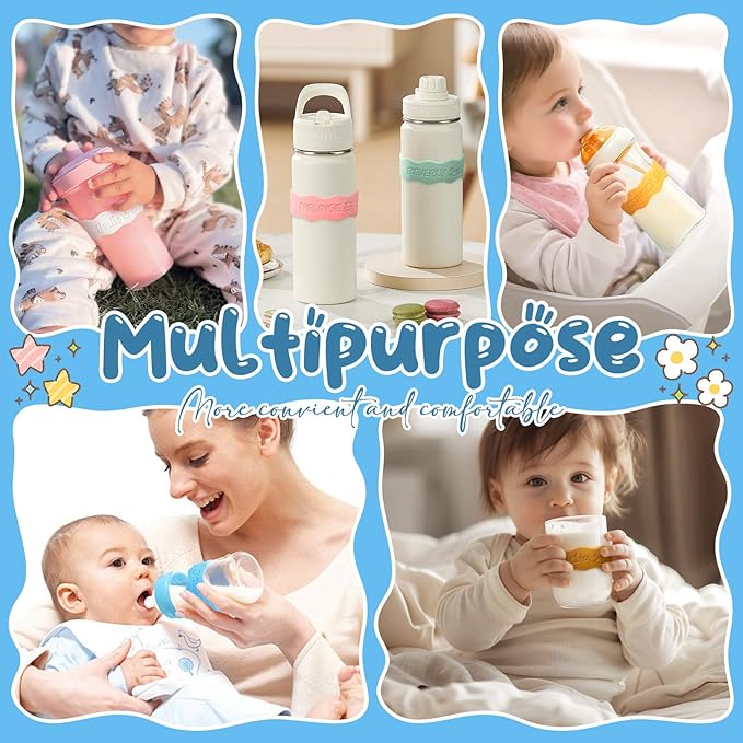 Personalized Baby Bottle Labels for Daycare Custom Engraved Silicone Bands with Name Logo Reusable Personalized Name Labels for Daycare Kindergarten School Summer Camps