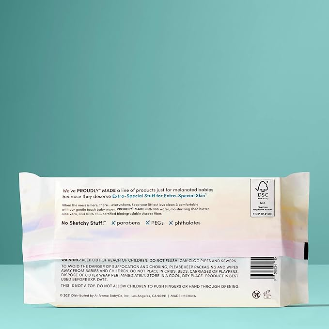 PROUDLY Gentle Touch Baby Wipes, Unscented & Hypoallergenic Wipes for Black & Brown Babies' Skin Care, 672 Count (12-Pack)