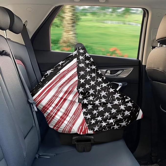 Coldinair American Flag Multifunctional Nursing Cover Multi Use Cover for Baby Car Seat Canopy Shopping Cart Cover,Stroller Cover