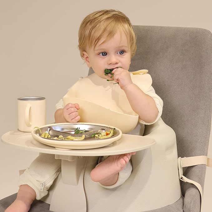 5-in-1 Multifunctional Baby Booster and Floor Seat - Ergonomic for Infants and Toddlers with Removable Washable Tray and Back Support
