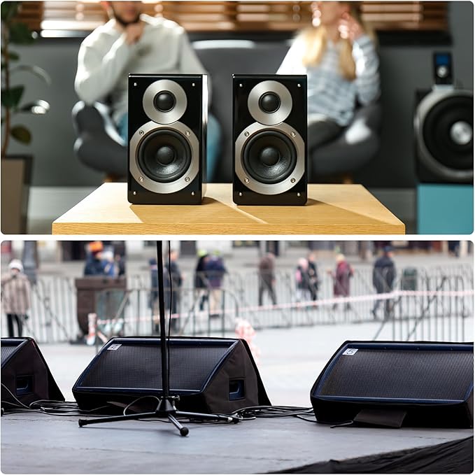 MECCANIXITY 4 Pcs Speaker Cabinet Corners Protector 48x48x80mm Plastic Stackable Guard Wrap Angle Case Edge Box Protection with 16 Pcs Installation Screw for Stage DJ Audio Sound Case