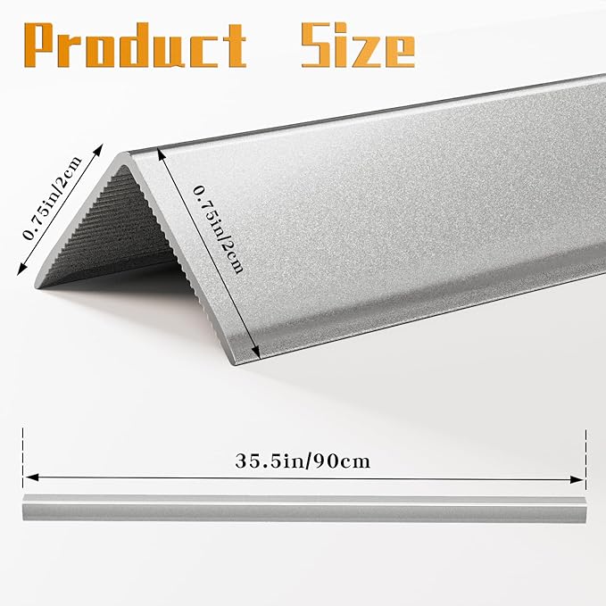 Metal Wall Corner Protector, Aluminum Corner Guards, Décor for Edge of Door Window Table Furniture Cabinets Fireplaces Tile Trim Edging, Size 35.5" L x 0.75" W (5 Pack,Silver)