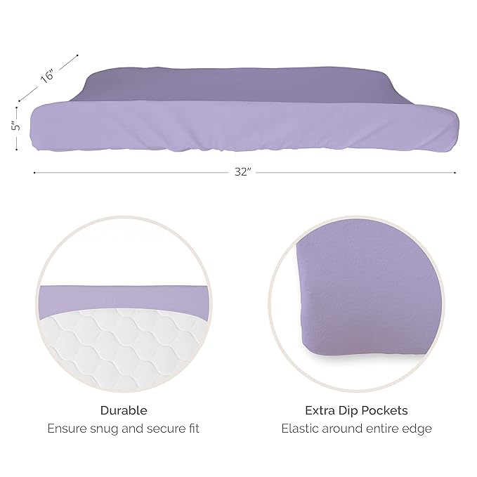 Natemia Organic Cotton Changing Pad Cover (16x32) – Silky Soft Fitted Baby Changing Pad Cover, for Changing Tables, Contoured Pads, Cradle & Bassinet, Neutral Nursery Essential for Boys & Girls