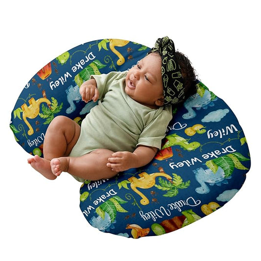 Dyoart Baby Nursing Pillow Cover,Personalized Soft Nursing Covers,Breastfeeding Pillow Slipcover for Bottle Feeding,Custom Gifts for Toddler Infant,Dinosaur(one Size)