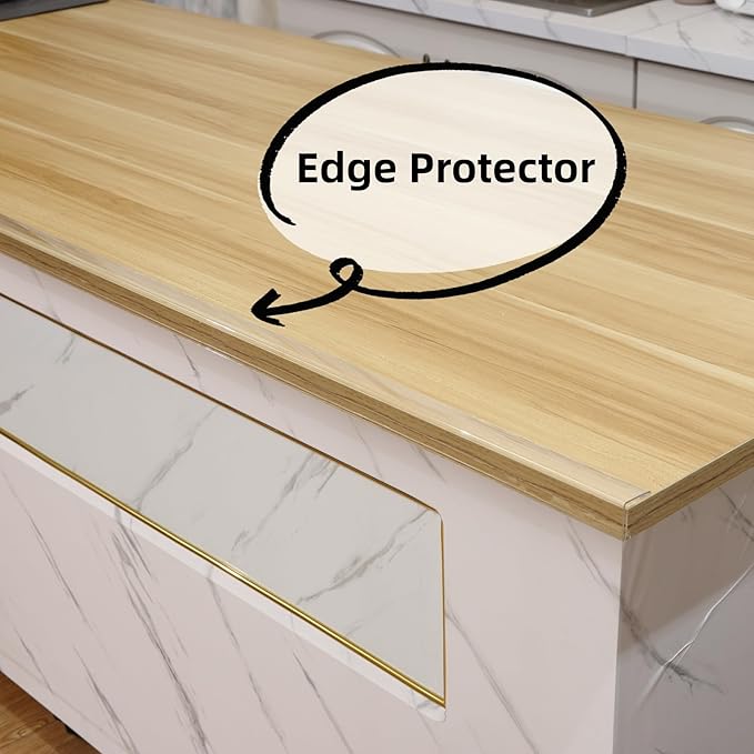 Trimold Clear Peel and Stick L Molding Corner Guards with 90° Angle for Wall Door Frame Cabinet Baseboard Protection and Decoration, 2.9ft x 1.2in (3Pcs)