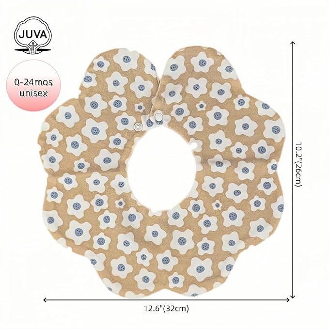 JUVA 6-Pack Organic Cotton Baby Bibs, Absorbent & Reversible, 360° Rotating Drool Bibs for Boys & Girls 0-24M