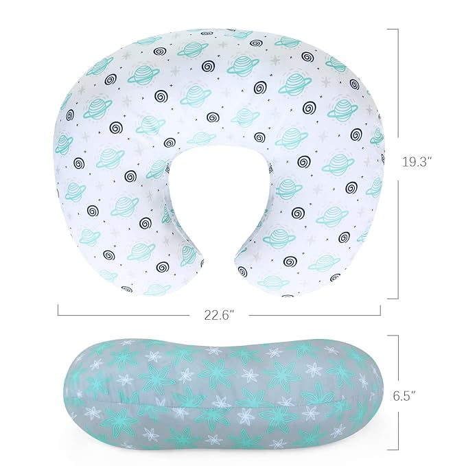 Biloban Nursing Pillow Cover 2 Pack for Breastfeeding Pillow, Ultra Soft and Cozy Nursing Slipcovers, Snug Fits Boppy Pillow, Perfect Choice for Mom