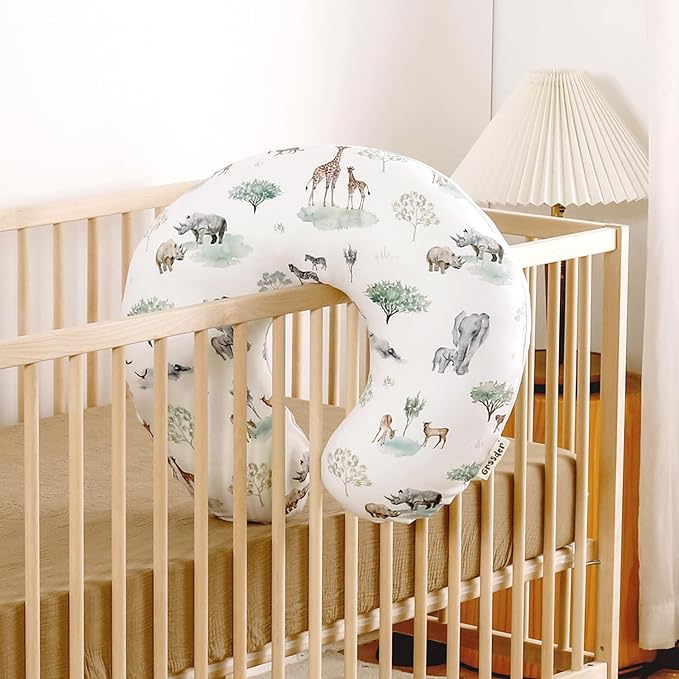 GRSSDER Nursing Pillow Cover Stretchy Minky Removable Nursing Covers for Breastfeeding Pillows, Ultra Soft Comfortable Slipcover for Boy and Girls, Stylish Pretty Savannah
