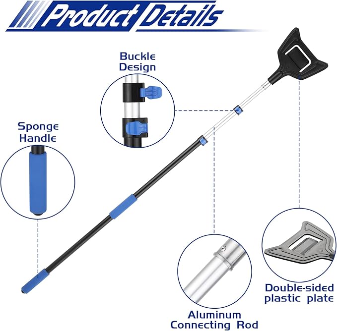 ANLULOAD 9.8ft V Shaped Board Corner Protector, Adjustable Telescopic Handle (4.7ft → 9.8ft)，Edge Protector Pole for Flatbed, 1 Pack