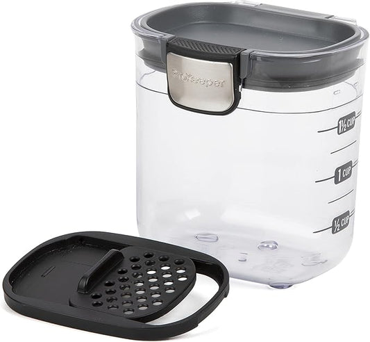 ProKeeper+ by Progressive International Clear Plastic Airtight Food Baker's Kitchen Storage Organization Container Canister Set with Magnetic Accessories (Mini 1.5-Cup)