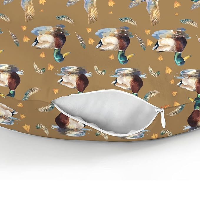 Vintage Mallard Ducks Baby Nursing Pillow Covers for Boy Girl Retro Duck Hunting Nursery Pillowcase for Breastfeeding Pillows Wild Birds Feathers Soft Stretchy Slipcovers for Newborn Infant