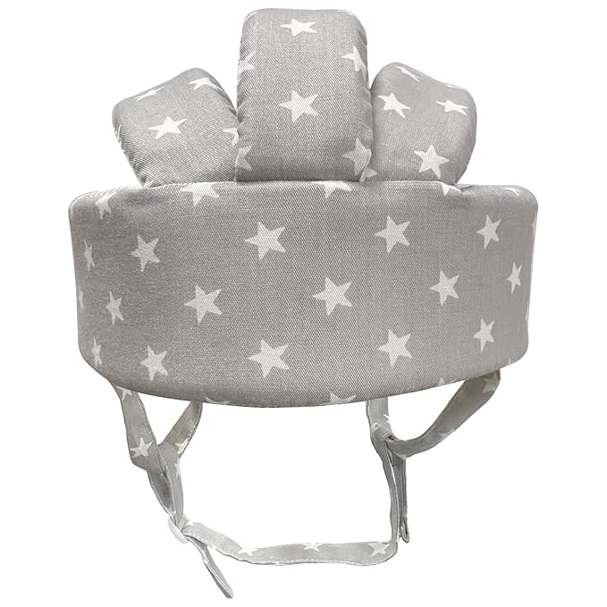 Baby Helmet Toddler Children Headguard Infant Head Cushion Protective Harnesses Cap Soft Adjustable Kid Hat Head Protector (Gray Star)