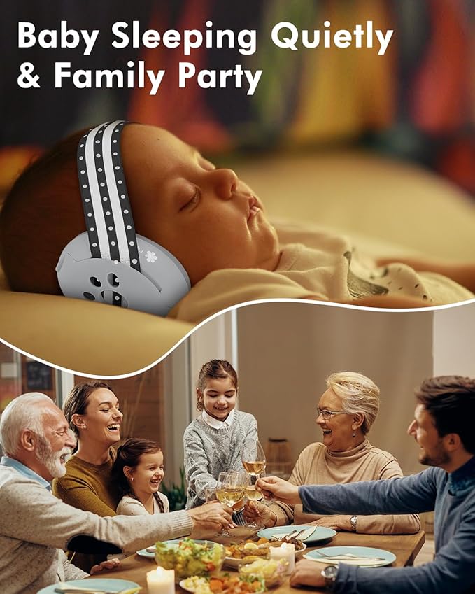 Baby Ear Muffs Noise Protection, 25dB Noise Cancelling Headphones for Infants Toddlers 0-36 Months Airplane Travel Essentials