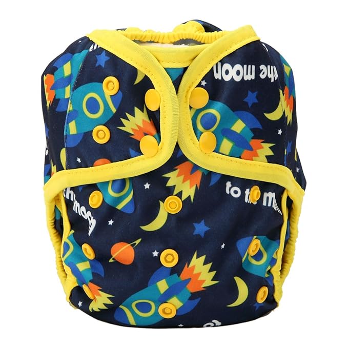 Baby Diaper Cover Nappy One Size 10lbs to 36lbs for Boys (Rocket)