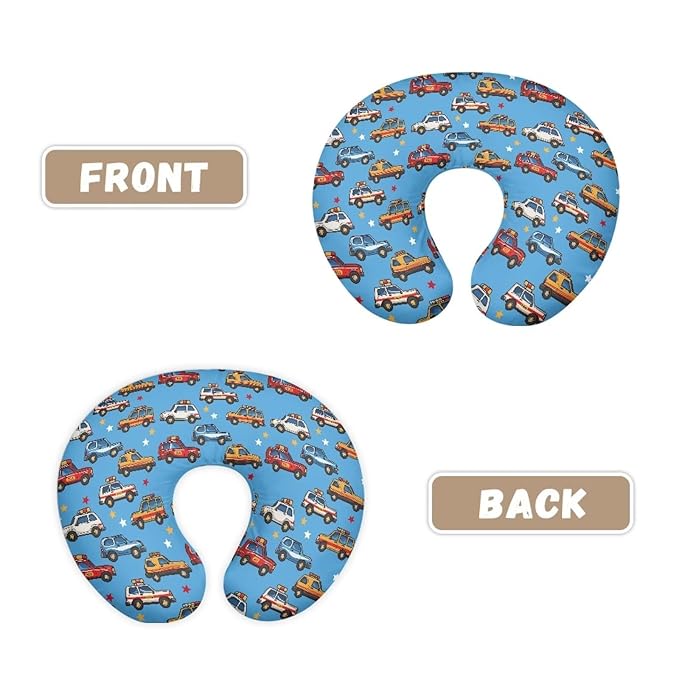 Cartoon Car Nursing Pillow Cover Stretchy Removable Cover for Breastfeeding Pillow Soft Comfortable Slipcover for Baby Girl and Boy Washable & Breathable
