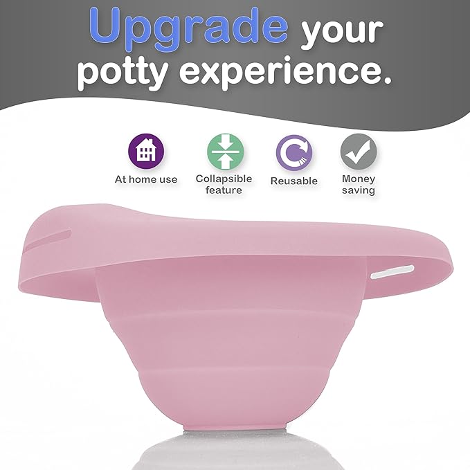 Kalencom Potette Plus Reusable Collapsible Travel Potty Liner for Home Use (Pink)