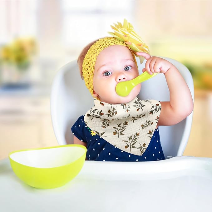 Accmor 2pcs Formula Dispenser+ 10 pcs Muslin Baby Bandana Drool Bibs Set
