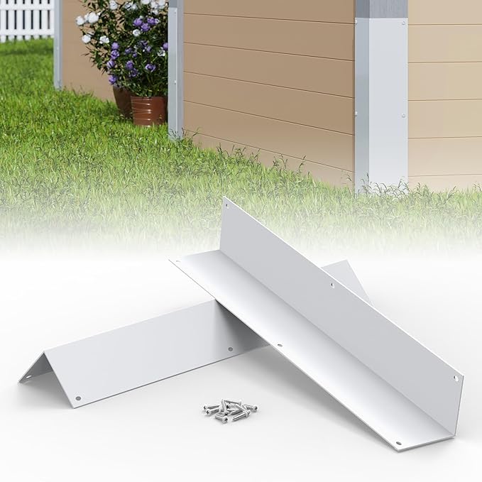 BJADE'S Aluminum Siding Corners Metal Corner Guards for Vinyl Siding,Outside Weed Whacking Protection，3 3/8'' x 3 3/8'' x 15 3/4'',2 Pack