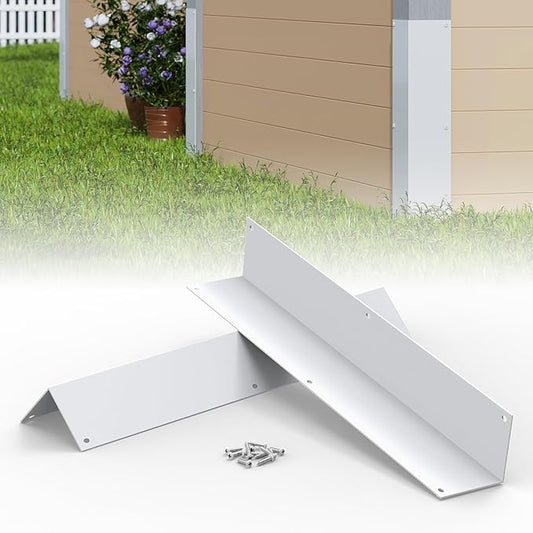 BJADE'S Aluminum Siding Corners Metal Corner Guards for Vinyl Siding,Outside Weed Whacking Protection，3 3/8'' x 3 3/8'' x 15 3/4'',2 Pack