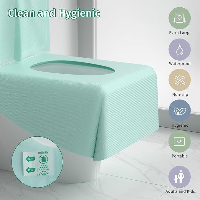 Toilet Seat Covers Disposable 20 Pack,Full Coverage Waterproof Toilet Seat Cover for Adults and Kids Potty Training,Travel Accessories for Public Restrooms