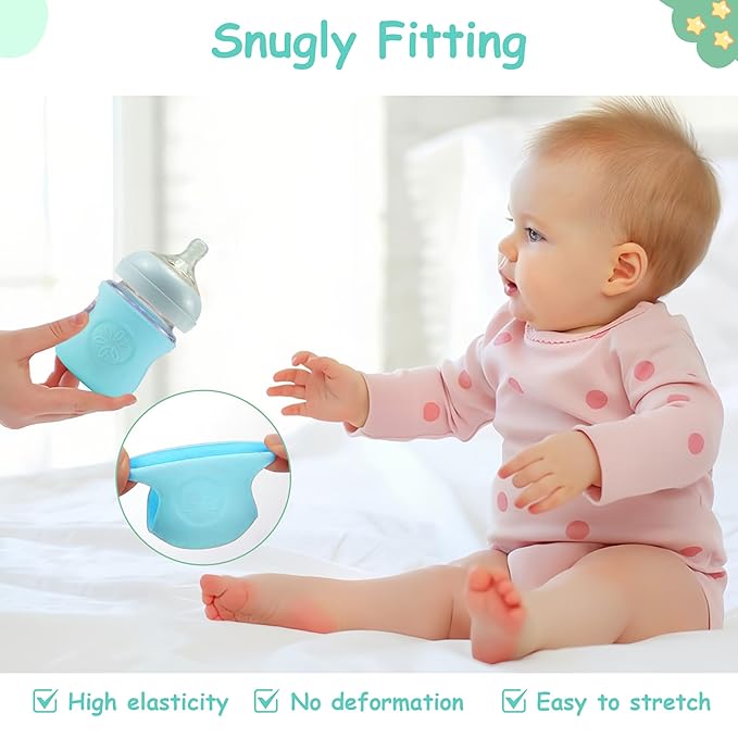 2 Pack Silicone Sleeves for Philips Avent Glass Natural Baby Bottle 4oz, Food Grade Silicone, BPA Free Glass Baby Bootle Sleeve, Anti Breakage Baby Bottle Holder, Anti-Scald, Dishwasher/Heaters Safe