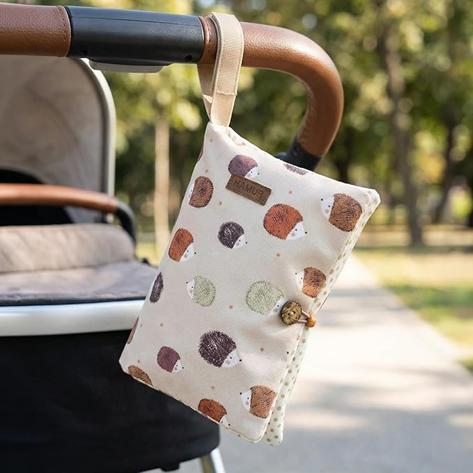 HAMUR Baby Diaper Bag Organizer – Compact & Foldable Stroller Pouch for Newborn Essentials | Travel-Friendly | Fits Boys & Girls (Urchin)