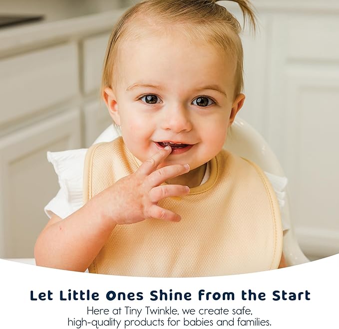 Tiny Twinkle Baby Feeding Bibs - Waterproof and Absorbent Infant Drool and Feeding Baby Bibs