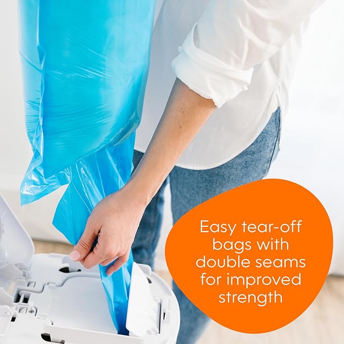 Diaper Genie Easy Roll Refill, 18 Bags Per Refill, Holds Up to 846 Newborn Diapers, Odor Control, Diaper Pail Bags, Fits Diaper Genie Signature & Platinum Pails, Packaging may vary (Pack of 2)