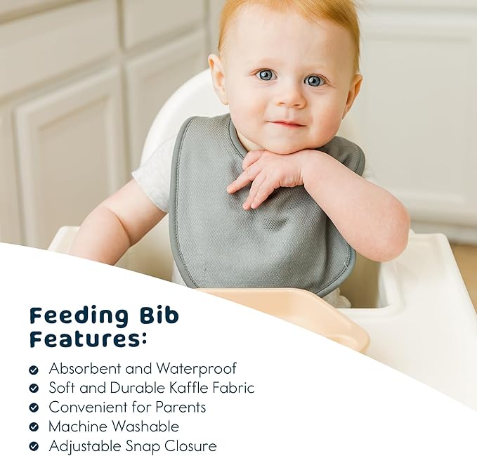 Tiny Twinkle Baby Feeding Bibs - Waterproof and Absorbent Infant Drool and Feeding Baby Bibs
