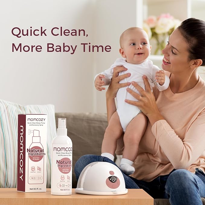 Momcozy Breast Pump Cleaning Spray, Effective Milk Fat Removal & Purely Clean, Natural Grapefruit Scent, Pump Spray for Breast Pump or Accessories, and other Baby Products（Not a Lubricant）, 8.5 Fl Oz