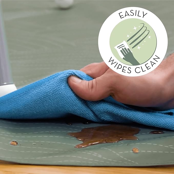 S&T INC. Baby Splat Mat for Under High Chair, Water Resistant Floor Mat, 42 Inches by 42 Inches, Sage Needlepoint