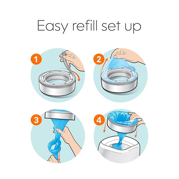 Diaper Genie Bags Refills 270 Count (Pack of 8) with Max Odor Lock | Holds Up to 2160 Newborn Diapers