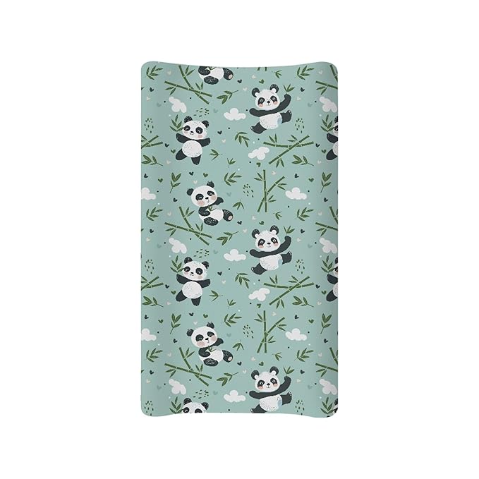 Cute Bamboo Panda Changing Pad Cover Baby Boys Girls Changing Table Pad Covers Diaper Change Table Sheets Covers Soft Breathable