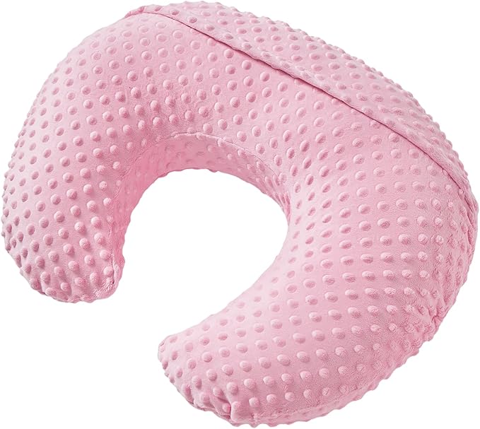 Nursing Pillow and Positioner with Cover for Breastfeeding and Bottle Feeding, Propping Baby, Tummy Time, Baby Sitting Support, Awake-Time Support (Candy Pink, 22" x 17.7" x 5.9")