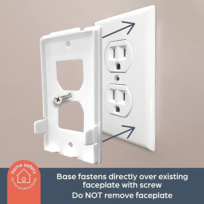 Dreambaby Extra-Large Dual Fit Outlet Plug Cover - Electrical Socket Guard for Standard and Decora - White - Model L945
